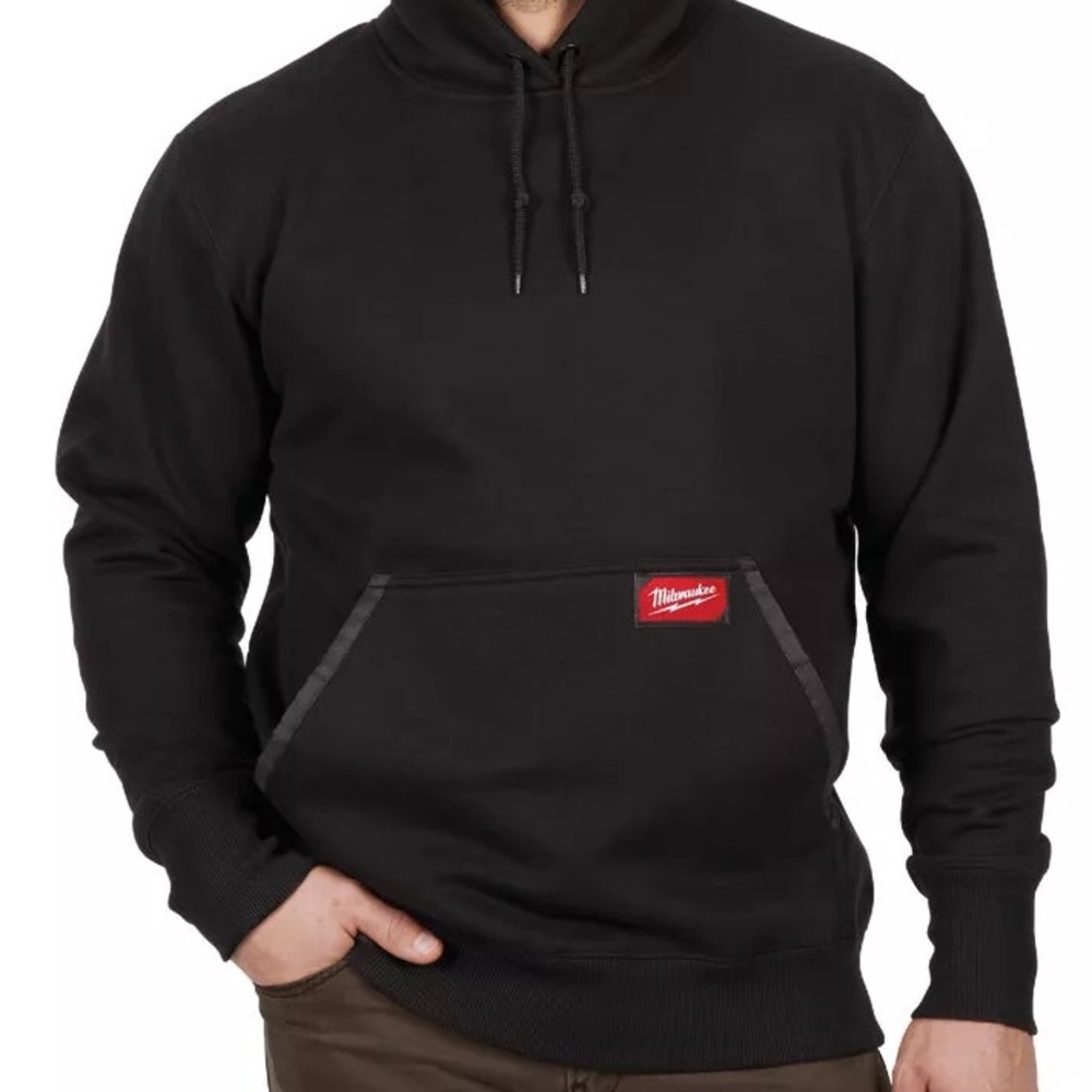 Milwaukee Medium Black Heavy-Duty Pullover Hooded Sweatshirt (M)